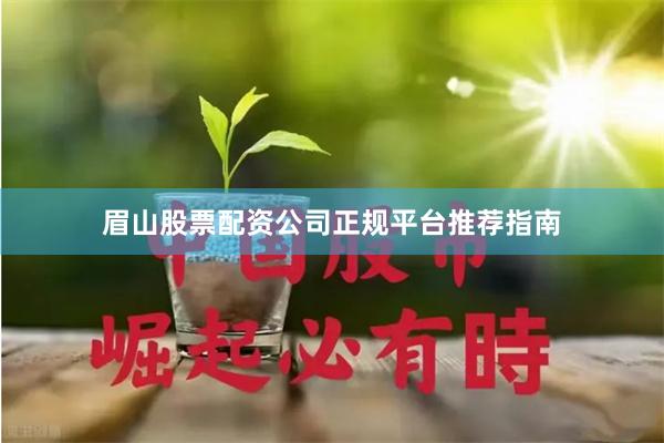 眉山股票配资公司正规平台推荐指南